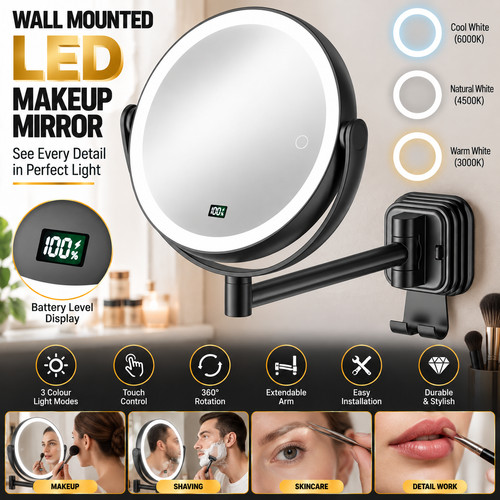 Led makeup mirror wall - makeup,