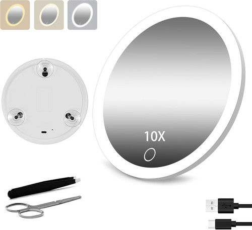 10x magnifying mirror with - 10x,