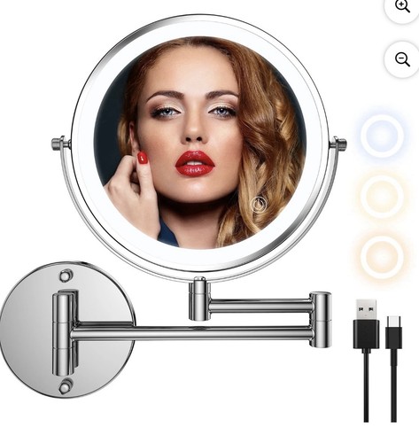 Wall mounted makeup - mounted, mirror,